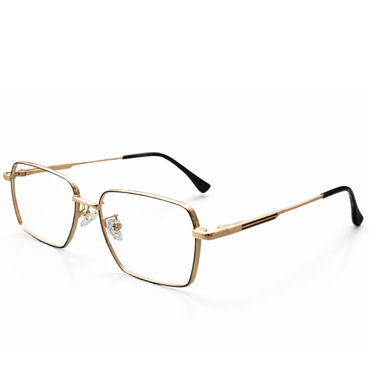 Black & Golden Square Large BlueBlock Screen Glasses for Unisex E05-0030-3