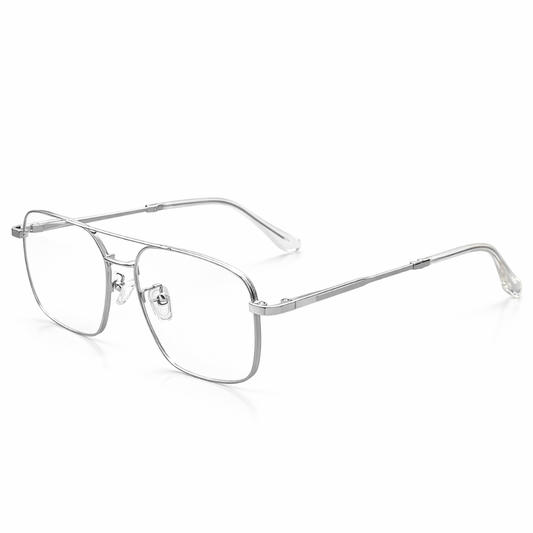Silver Rectangle Large Frame for Unisex E05-0016-10