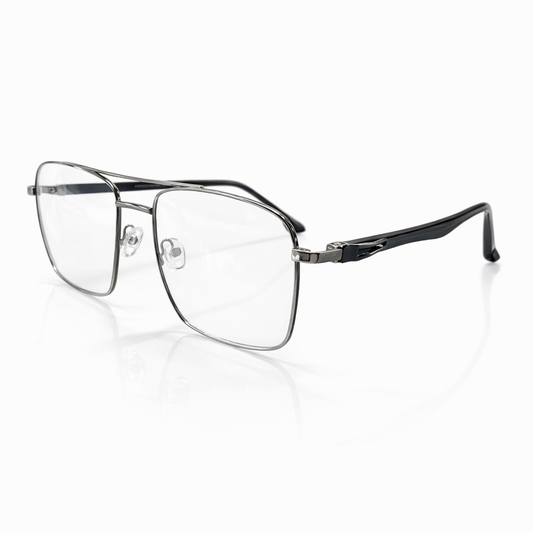 Black Silver Square Large Frame for Unisex E05-0016-5