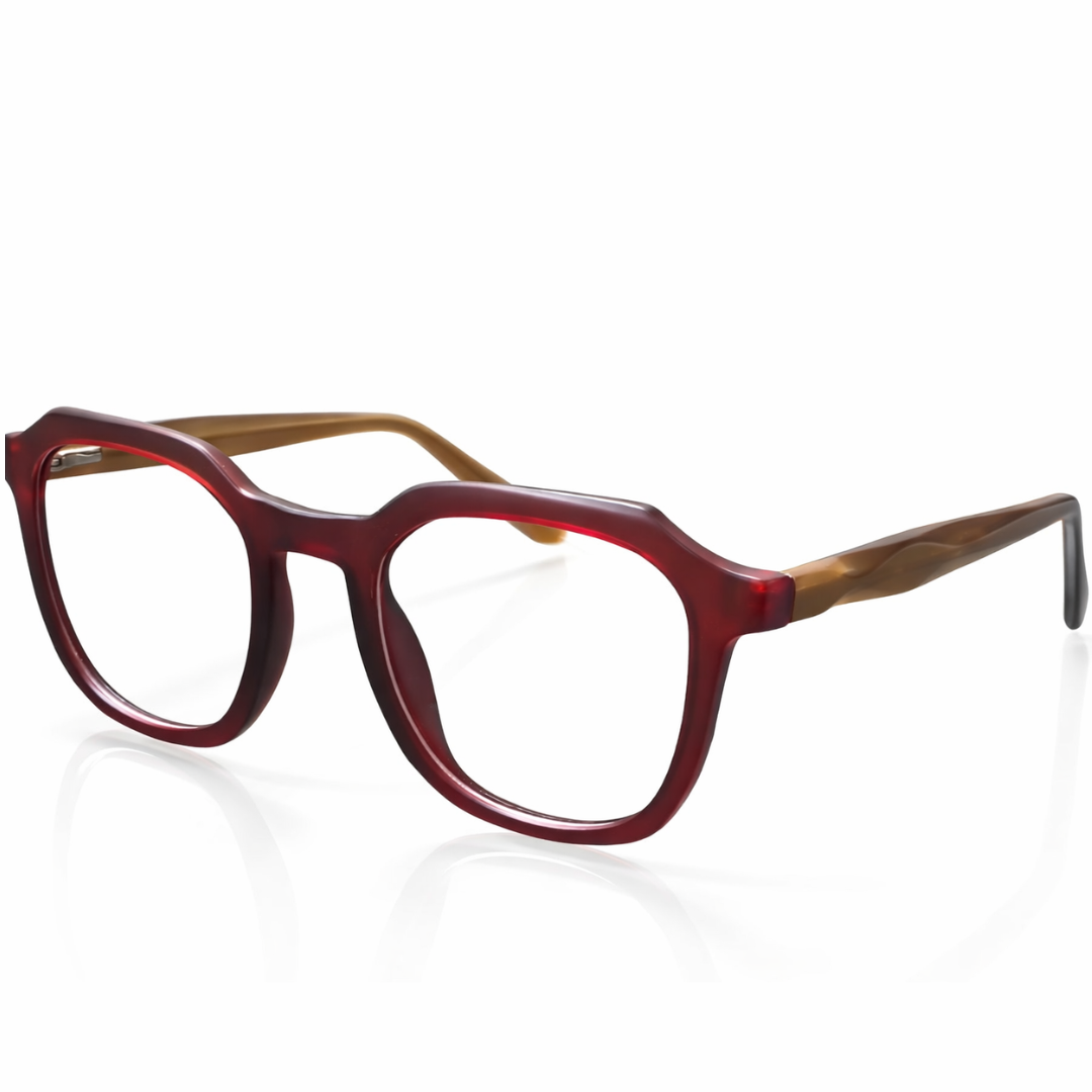 Clear Brown Geometric Large Frame for Unisex E05-0029-8