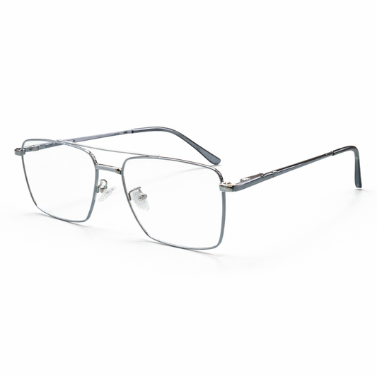 Silver Rectangle Large Frame for Unisex E05-0016-9