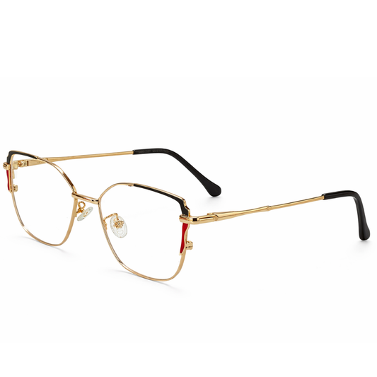 CateyeGolden Red Oval Large Frame for Women E05-0022-14