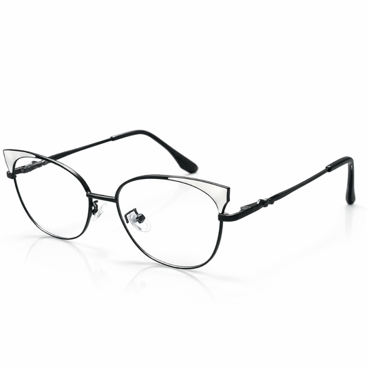 CateyeBlack white Oval Large Frame for Women E05-0022-3