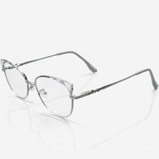 CateyeSilver white Oval Large Frame for Women E05-0022-4