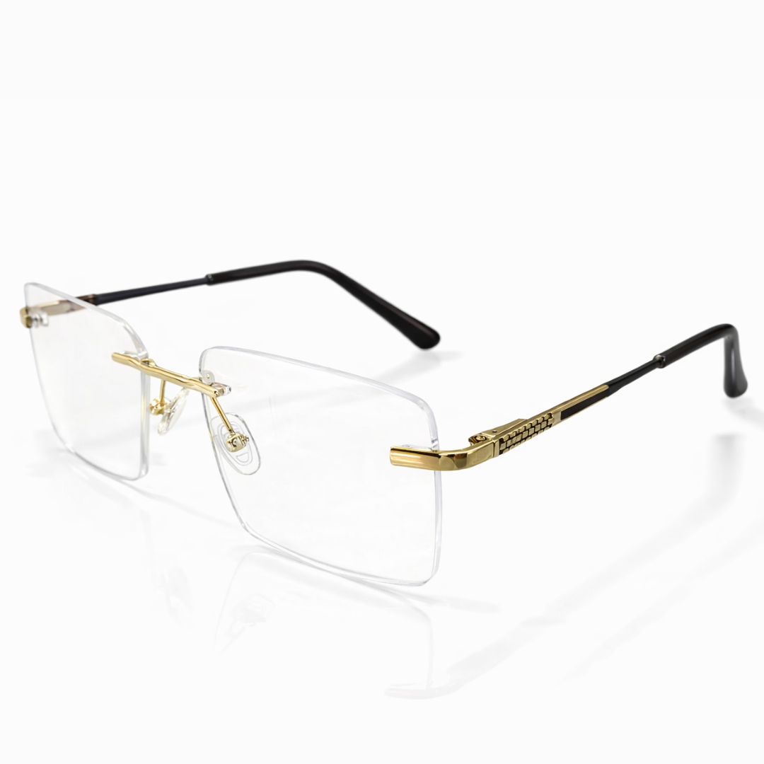 Golden Rimless Square Medium Frame for Unisex E05-0018-3