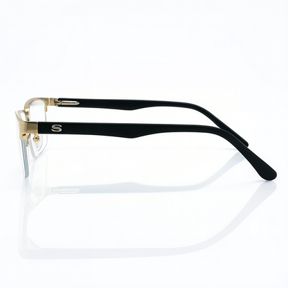 Golden Half Frame Square BlueBlock Screen Glasses for Unisex E05-0010-1