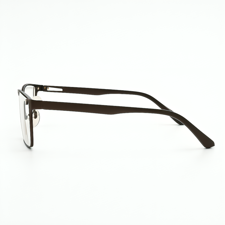 Dark Brown Half Frame Square BlueBlock Screen Glasses for Unisex E05-0010-3