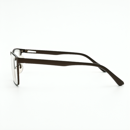Dark Brown Half Frame Square BlueBlock Screen Glasses for Unisex E05-0010-3