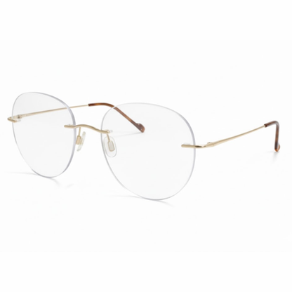 Golden Rimless Round BlueBlock Screen Glasses for Unisex E05-0003-6