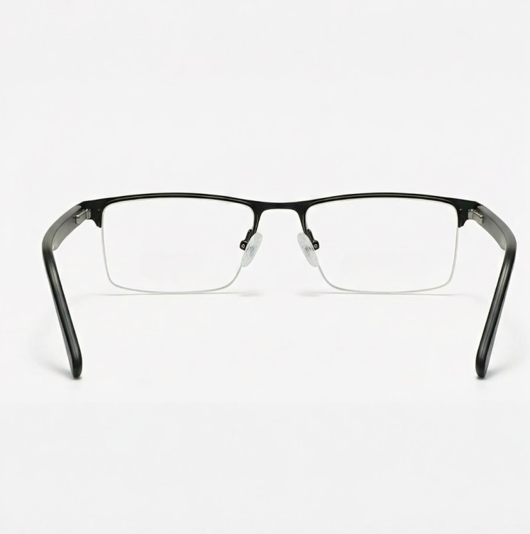 Black Half Frame Square BlueBlock Screen Glasses for Unisex E05-0010-2
