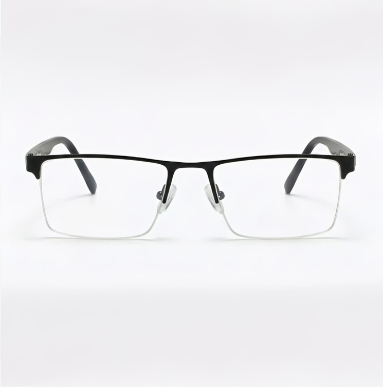 Black Half Frame Square BlueBlock Screen Glasses for Unisex E05-0010-2