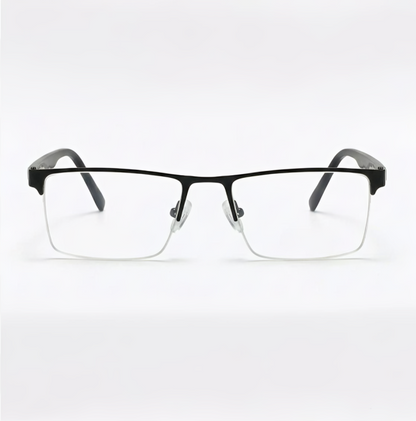 Black Half Frame Square BlueBlock Screen Glasses for Unisex E05-0010-2