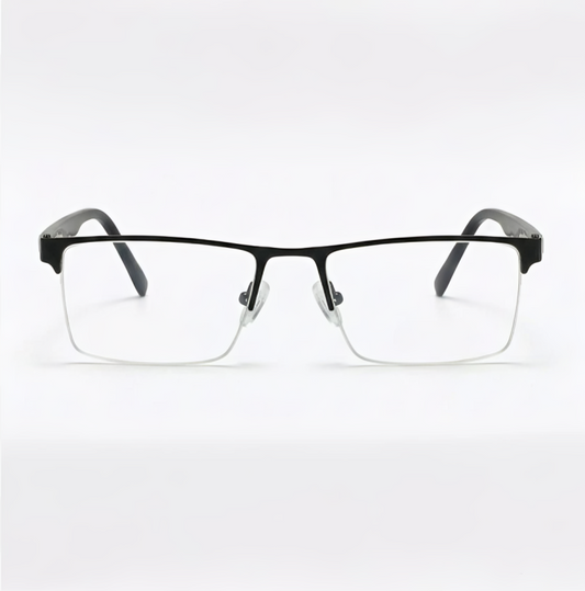 Black Half Frame Square BlueBlock Screen Glasses for Unisex E05-0010-2