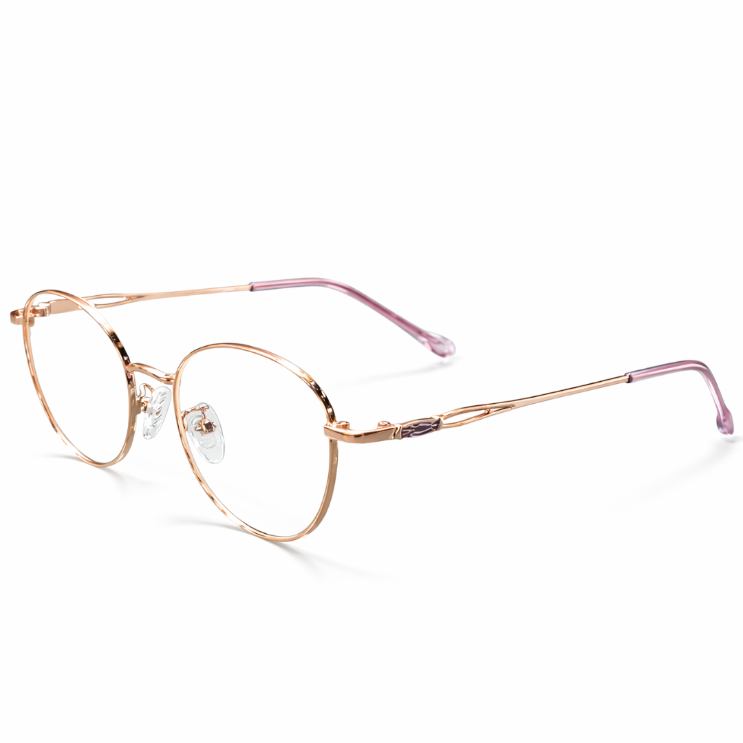 Gold and pink eyeglasses premium prescription glasses,power sungalsses