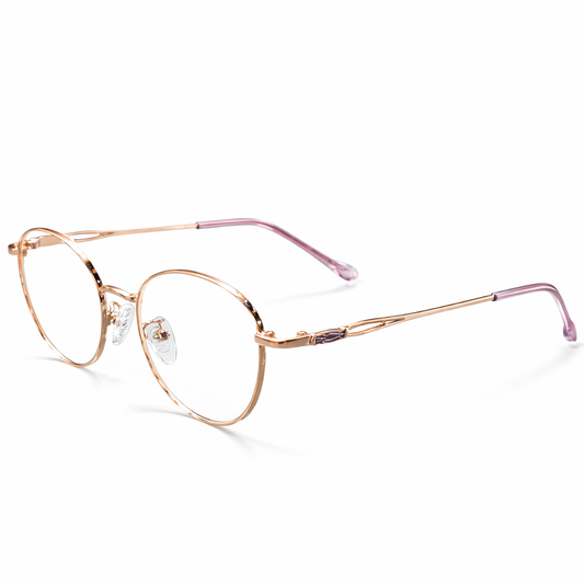 Gold and pink eyeglasses premium prescription glasses,power sungalsses