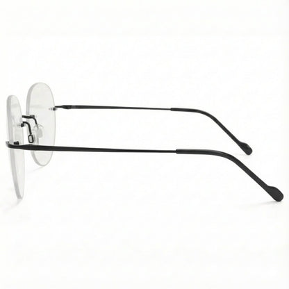 Black Rimless Round Frame for Unisex E05-0003-9