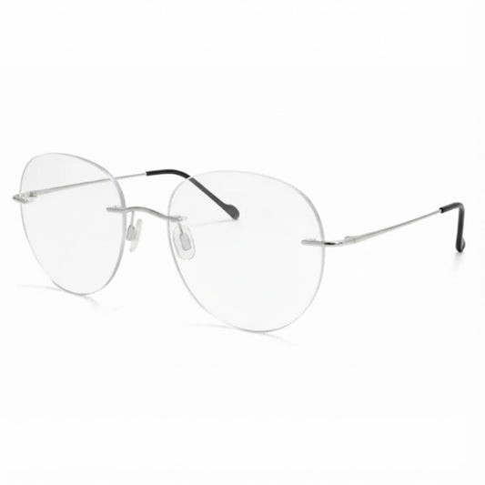 Silver Rimless Round Frame for Unisex E05-0003-8