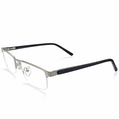 Eyeglasses with a black and silver frame premium prescription glasses,power sungalsses