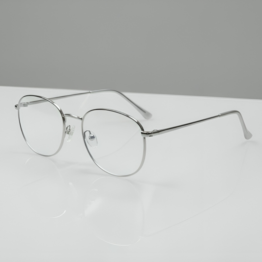 Silver Round Frame for Unisex E05-0001-3