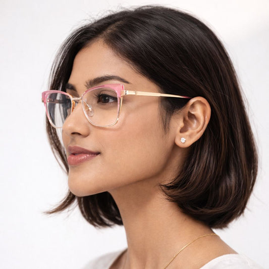 CateyeGolden Clear Pink Oval Medium Frame for Women E05-0022-10