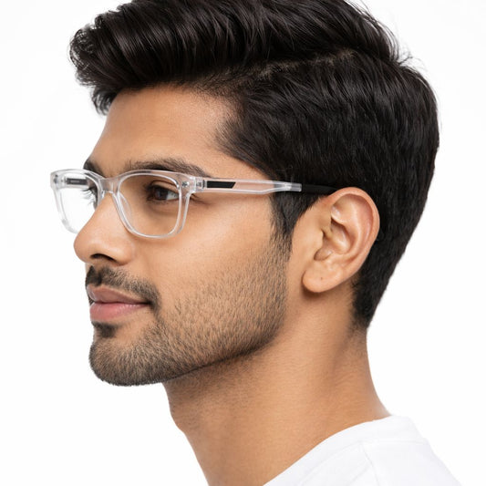 clear square Medium Frame rectangl purple frame prescription power sunglasses, photochromic night drive fame