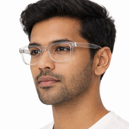 clear square Medium Frame rectangl purple frame prescription power sunglasses, photochromic night drive fame