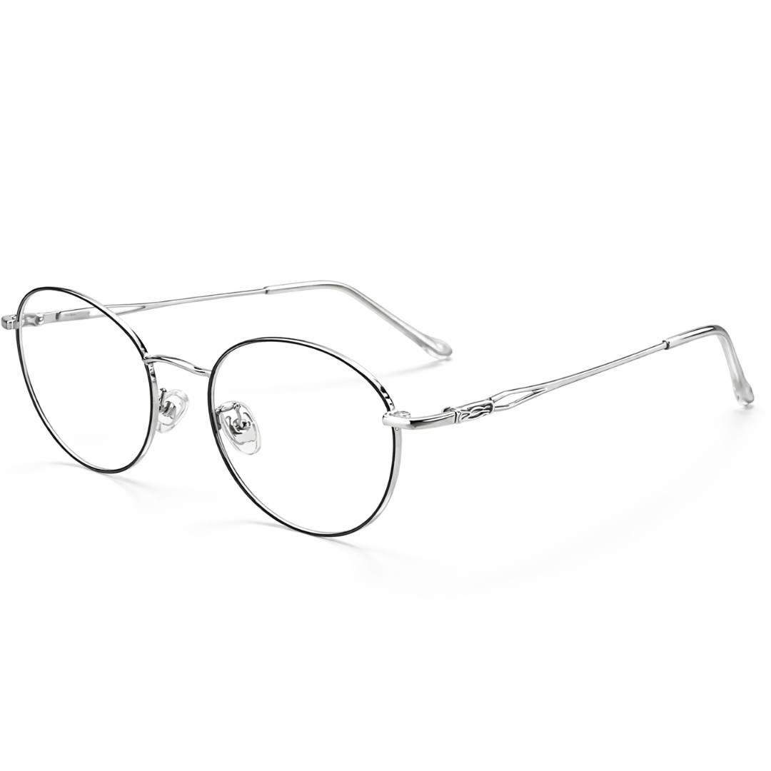 Round eyeglasses with thin metal framepremium prescription glasses,power sungalsses
