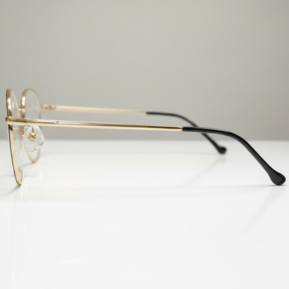 Black Golden Round Frame for Unisex E05-0001-7