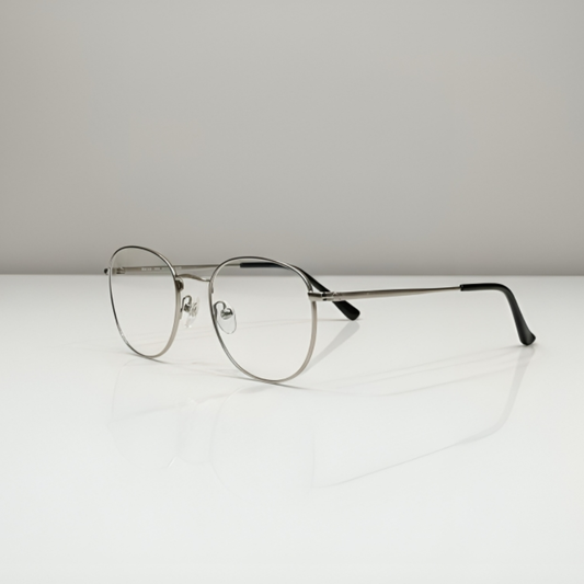 Black & Silver Round BlueBlock Screen Glasses for Unisex E05-0001-6