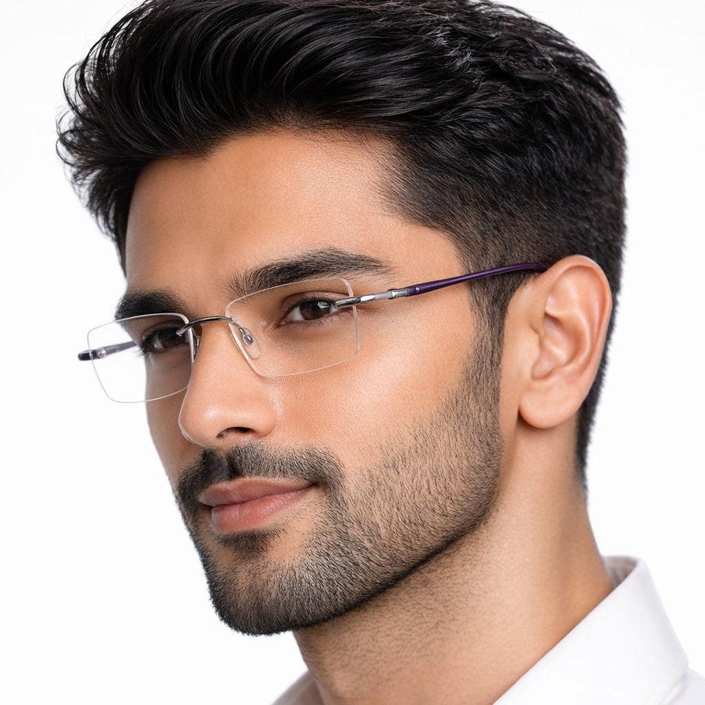 e05-0004-1_rimless_rectangl_purple_frame_prescription_power_sunglasses_photochromic_night_drive_fame_1