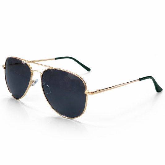 Aviator Black Golden Power Sunglasses for Unisex e09-0058-1p