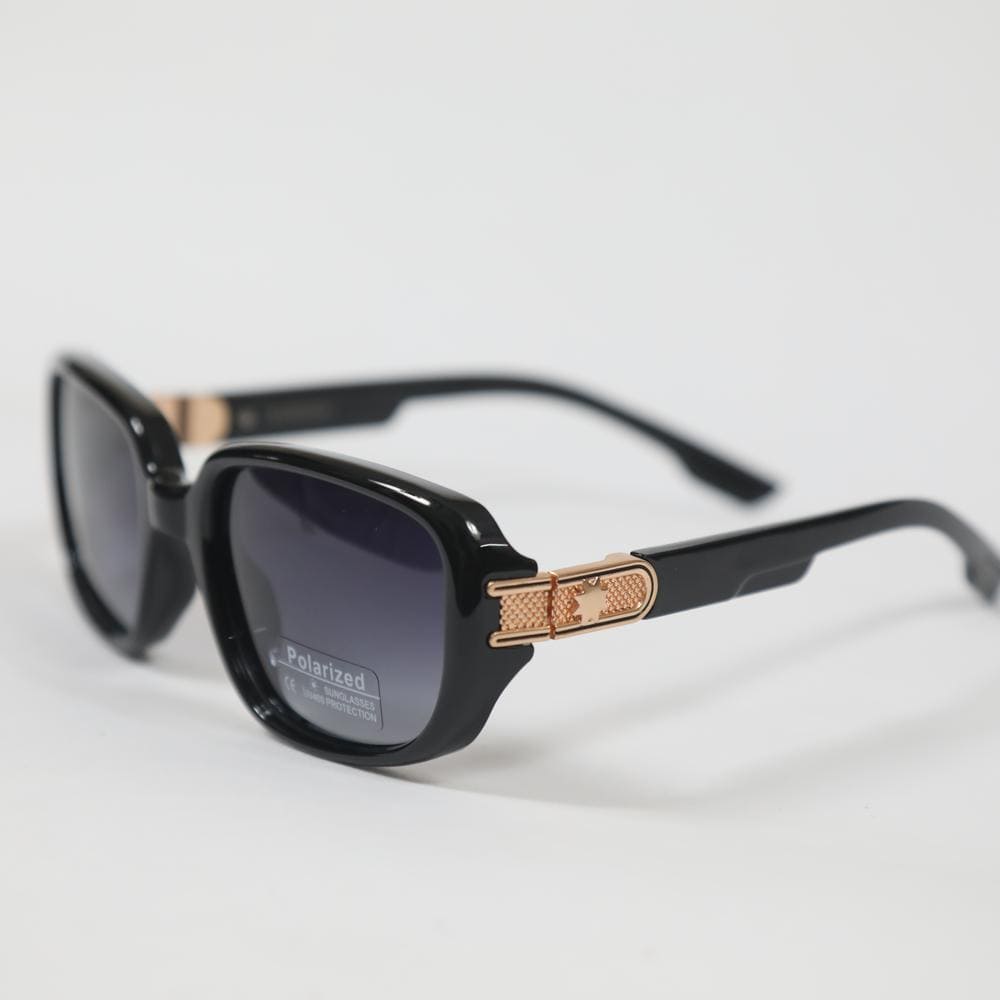 eyedigo-cat-eye-Stylish sunslasses-black-golden-black-aura-front-S10-0015 1