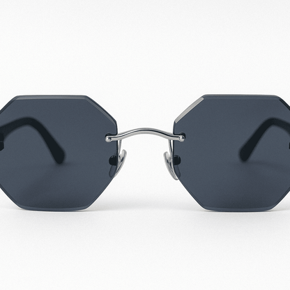 eyedigo-geometric-Stylish sunslasses-black-silver-nyx-front-S09-0004 2