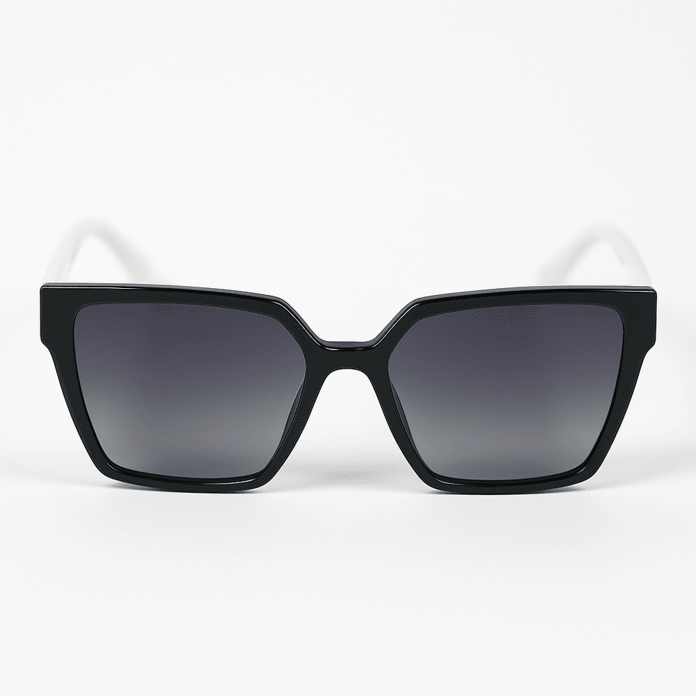 eyedigo-oversize-Stylish sunslasses-black-black-white-blaze-front-S10-0021 4