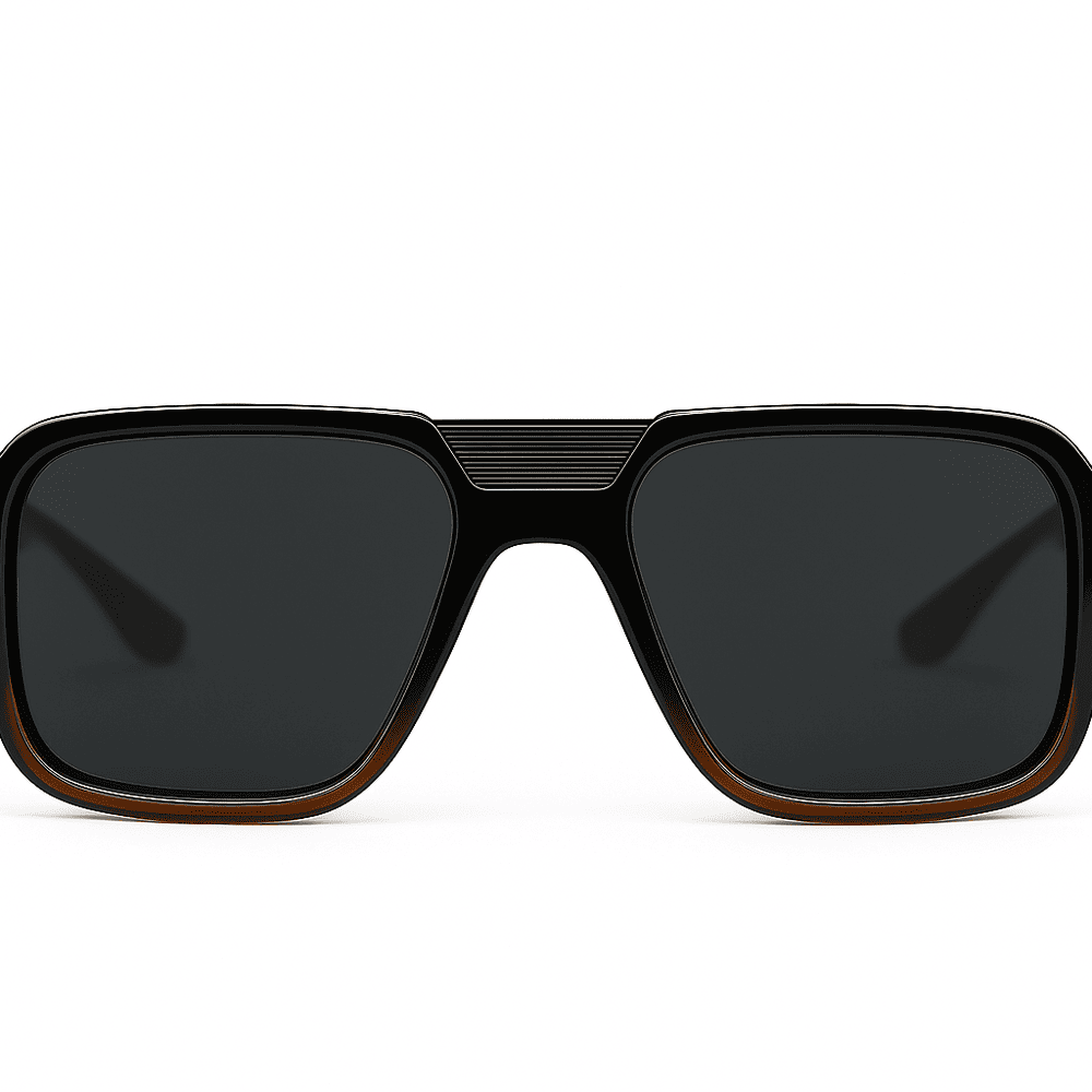 eyedigo-wayfarer-Stylish sunglasses-black-black-brown-noir-front-S10-0014 2