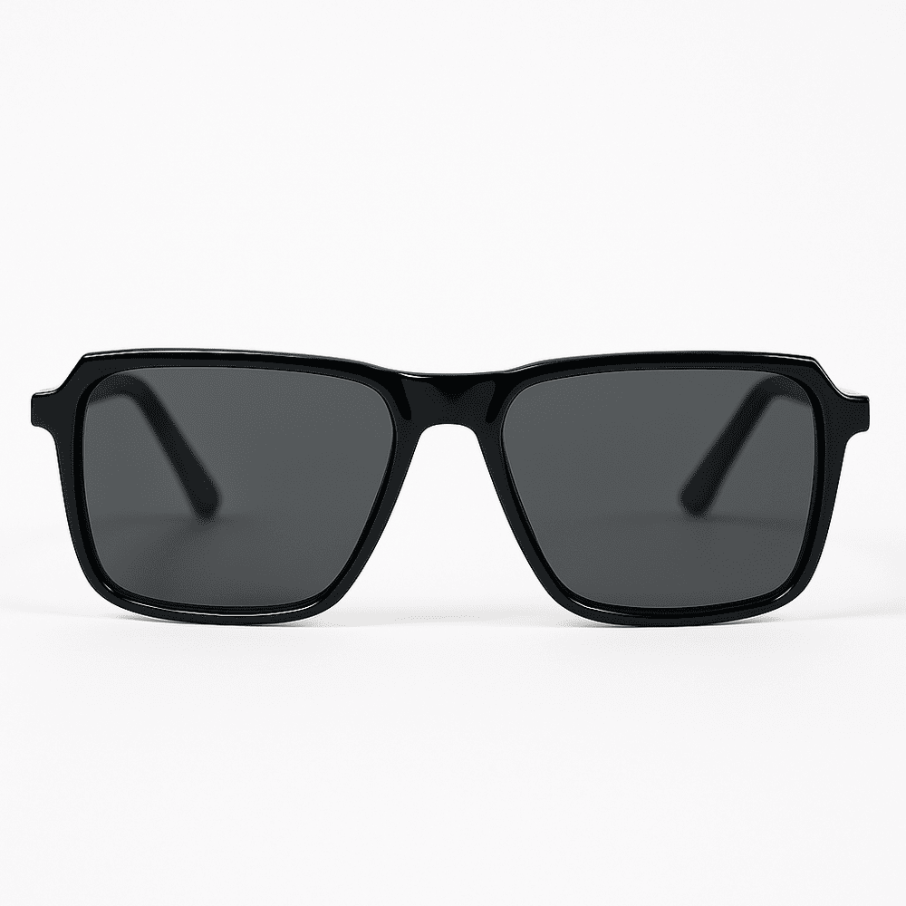 eyedigo-wayfarer-Stylish sunglasses-black-shiny-black-bolt-front-S10-0019 2