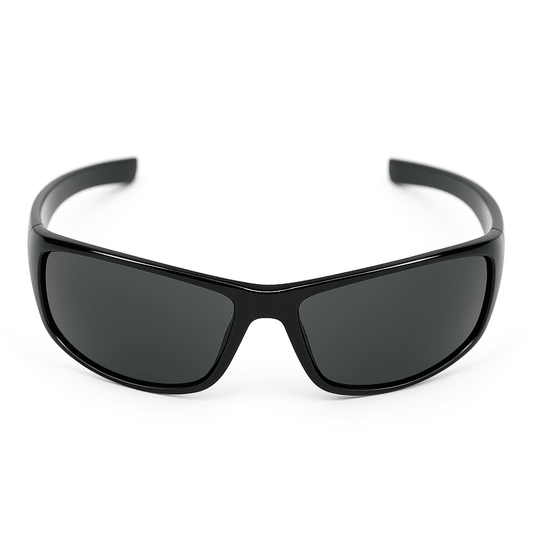 eyedigo-wayfarer-Stylish sunglasses-black-shiny-black-wraparound-front-S10-0016 4