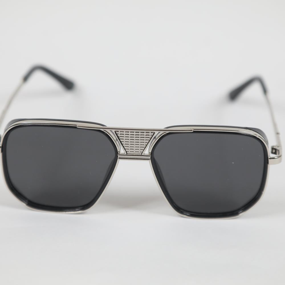 eyedigo-wayfarer-Stylish sunglasses-black-silver-glide-front-S10-0023 7