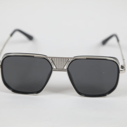 eyedigo-wayfarer-Stylish sunglasses-black-silver-glide-front-S10-0023 7