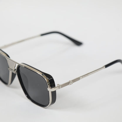 eyedigo-wayfarer-Stylish sunglasses-black-silver-glide-front-S10-0023 7