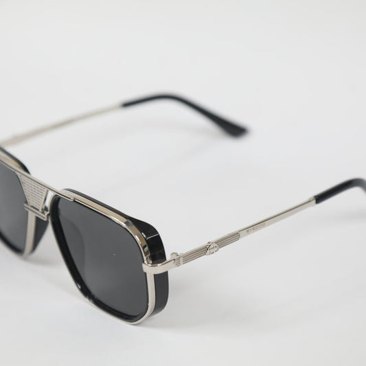 eyedigo-wayfarer-Stylish sunglasses-black-silver-glide-front-S10-0023 7