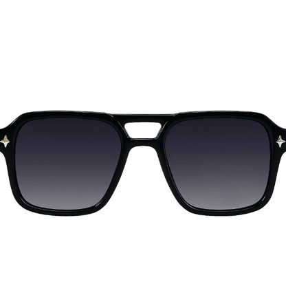 eyedigo-wayfarer-Stylish sunglasses-gradient-black-golden-apex-front-S10-0013 2