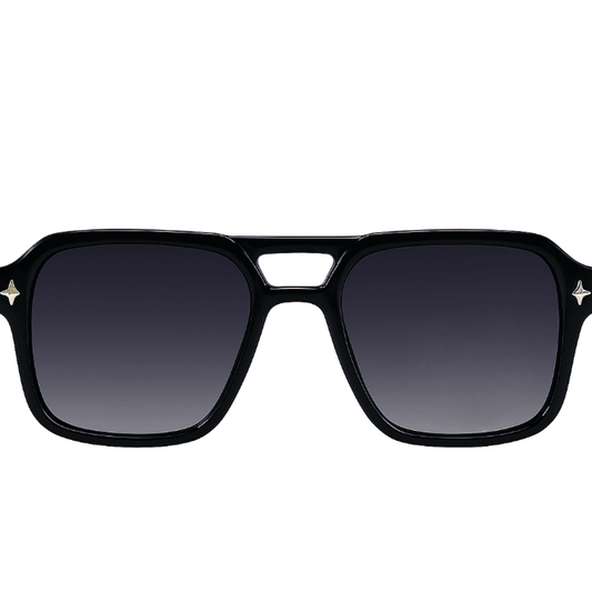 eyedigo-wayfarer-Stylish Power Sunglasses -gradient-black-golden-apex-front-S10-0013 2