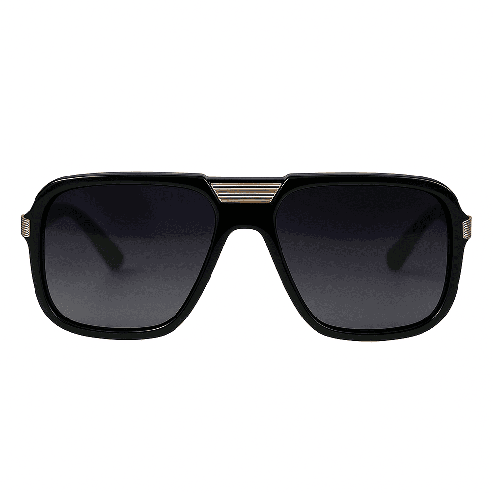 eyedigo-wayfarer-Stylish sunglasses-gradient-black-golden-black-noir-front-S10-0014 5