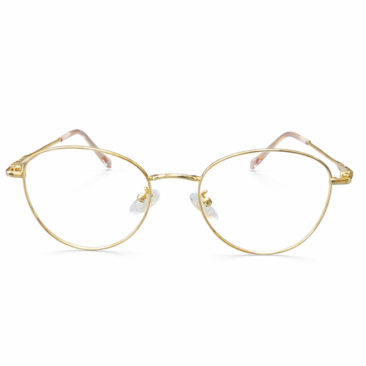 Gold-rimmed eyeglasses premium prescription glasses,power sungalsses