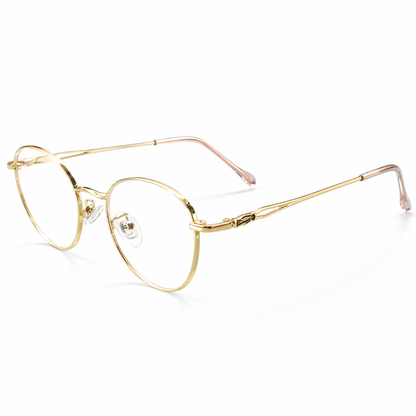 Gold-rimmed eyeglasses premium prescription glasses,power sungalsses
