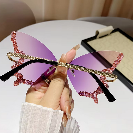 Eyedigo Gradient Dark Purple X Metal Golden Geometric stylish sunglasses