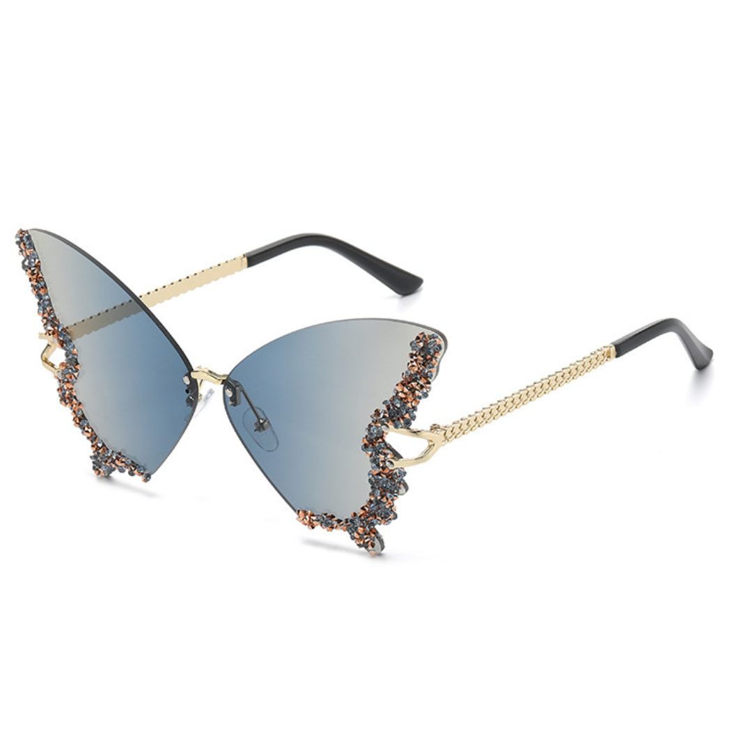 Eyedigo Gradient Grey X Metal Golden Geometric stylish sunglasses