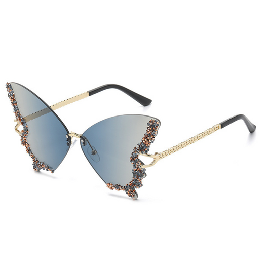 Eyedigo Gradient Grey X Metal Golden Geometric stylish sunglasses