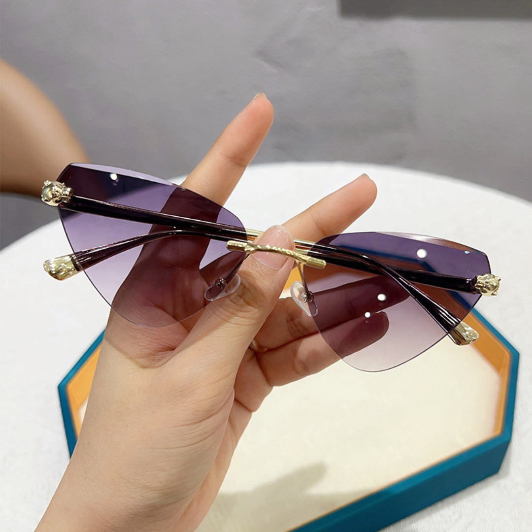 Eyedigo Purple X Metal Golden Cat-Eye Stylish sunglasses
